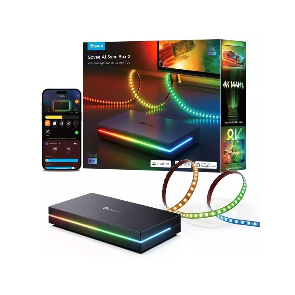 Govee AI Sync Box 2 75-85 Inc TV Arkası LED Aydınlatma