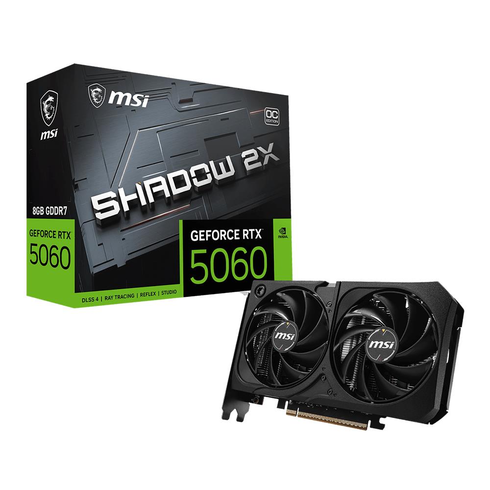 ✨ MSI GeForce RTX 5060 SHADOW 2X OC 8GB GDDR7 128Bit DLSS 4 Ekran Kartı