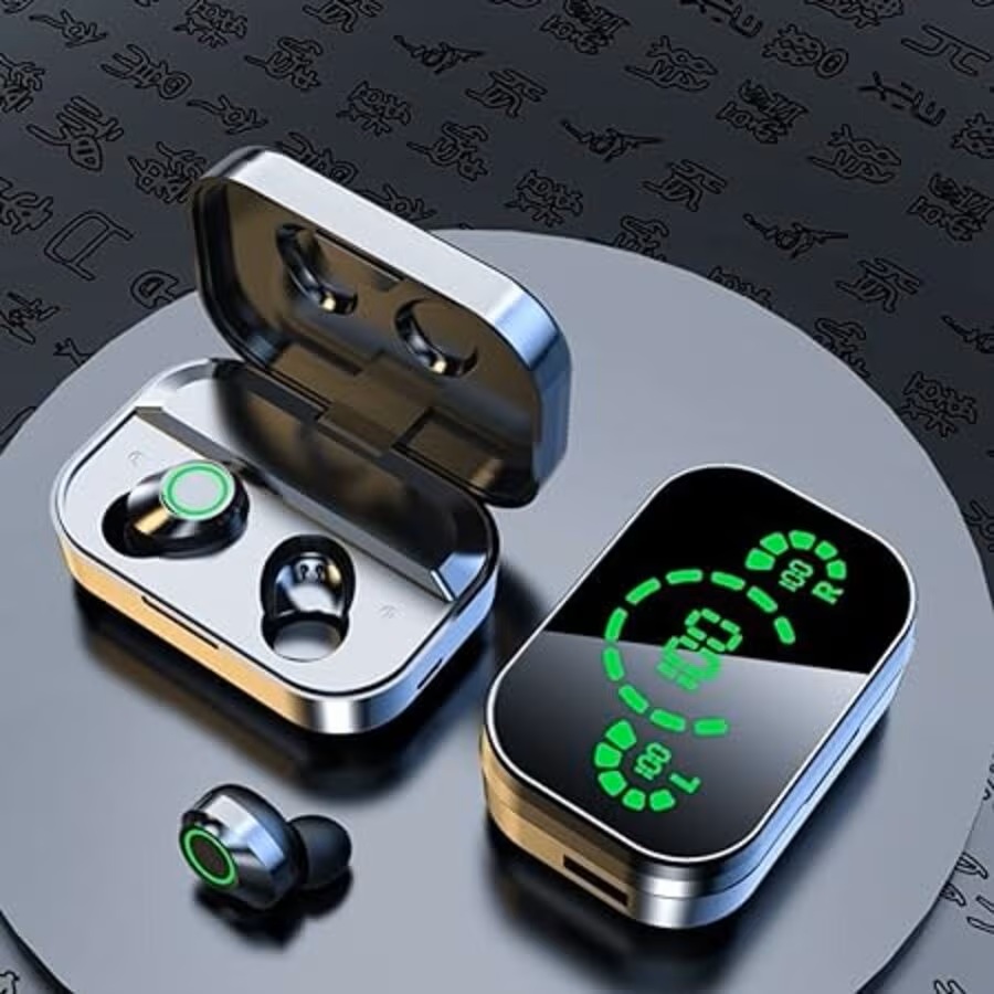 Pro Premium Yeni Nesil Ayna Tasarımlı Kablosuz Bluetooth Kulaklık – Mikrofonlu, LED Ekranlı Şarj Kutusu, Spor, Oyun ve Günlük Kullanım İçin, iOS ve Android Uyumlu, Yüksek Bass ve Net Ses Kalitesi