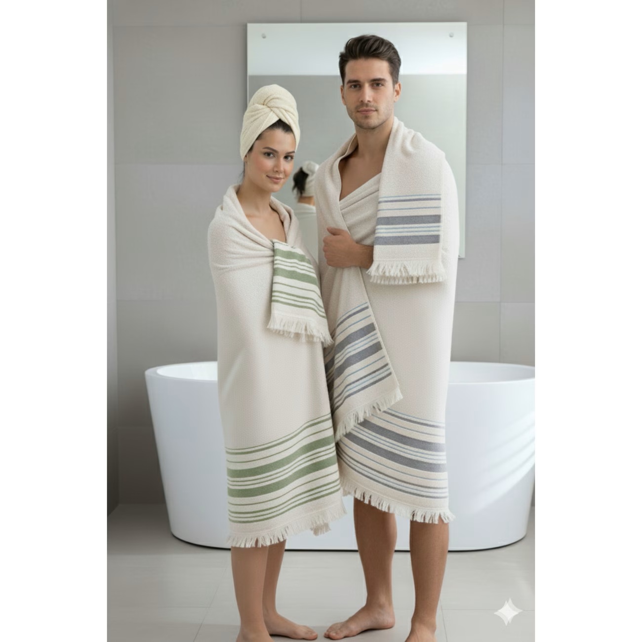 50x90 70x140 Cm 4'lü Banyo Havlu Takımı, Plaj Havlusu, Takımı