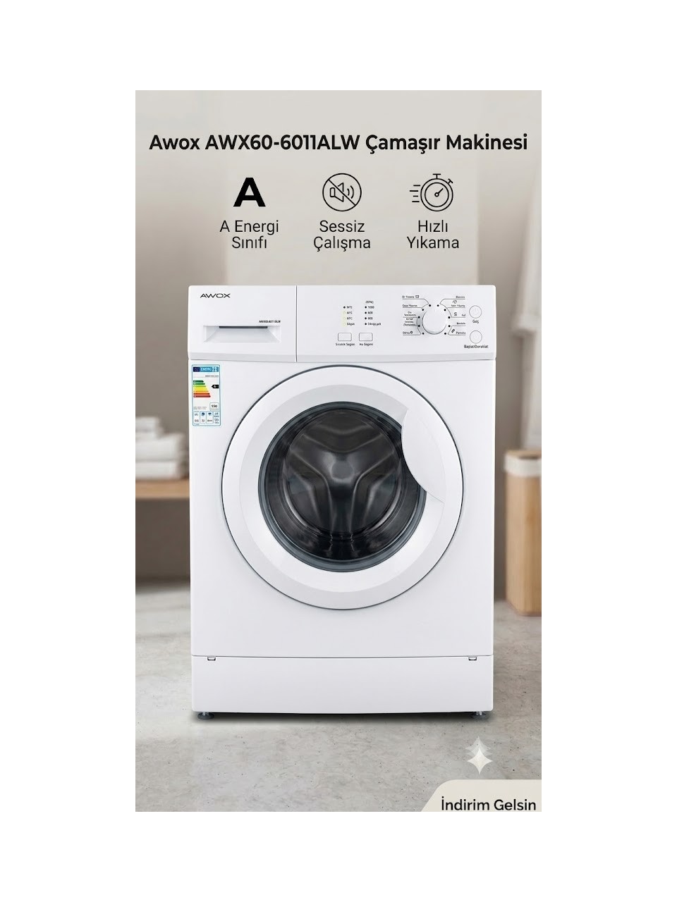 ✅Awox AWX60 6011 Alw Çamaşır Makinesi
